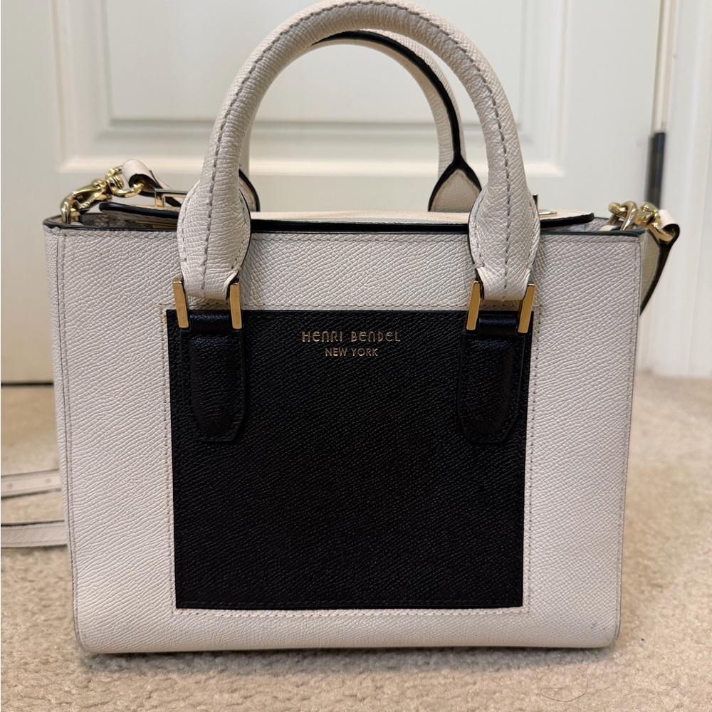 Henri Bendel Two-Tone Black and White Mini Satchel